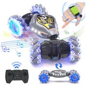 Carrinho de Controle Remoto e Sensor de Gestos 2.4Ghz 4WD com Música e Giratório 360 para Crianças de 6 a 12 Anos, Terucle, Cinza