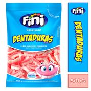 Balas Fini gelatinas Dentaduras Morango e Franboesa 500G