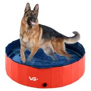 Piscina Dobrável para Pets Cachorro 160 Cm X 30 Cm Vermelha VG Plus