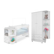 Quarto Para Bebê - Berço Cantoneira Guarda Roupa Branco