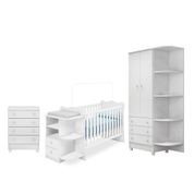 Quarto Infantil Berço Cômoda Branco/Branco