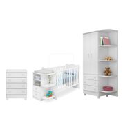 Quarto Infantil Doce Sonho Berço Com Cantoneira Branco