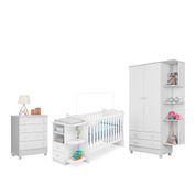 Quarto Infantil Berço Com Cantoneira Branco - Qmovi