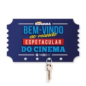 Porta Chaves 21x12cm Cinema com Rapadura - Mundo espetacular do cinema (AZUL)