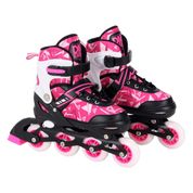 Roller Patins Inline Ajustável Rosa 30-33 Dm Toys - 6556