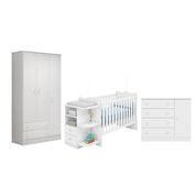 Quarto Infantil Roupeiro Berço Cômoda Branco