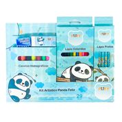 KIT DESENHO ARTÍSTICO INFANTIL PANDA FELIZ 29 PEÇAS - FOFY