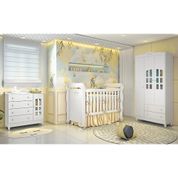 Quarto De Bebê Berço Mini Cama Guarda Roupa Cômoda Branco