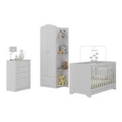 Quarto De Bebê Completo Com Berço 3 Em 1 Com Colchão Multimóveis Mp4163 Branco Branco/colorido