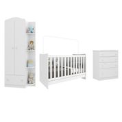 Quarto Infantil Completo Berço 4x1 C/ Colchão/guarda-roupa/cômoda Multimóveis João E Maria Fg3032 Bc