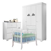 Quarto De Bebê Ane Com Berço Americano Lila Branco Brilho - Phoenix Baby