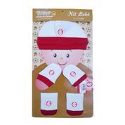 Kit Bebê 3 Pçs Internacional Touca Luva e Meia Oficial