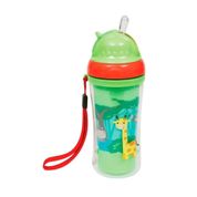 Copo Com Canudo Parede Dupla Animal Fun 320ml - Buba