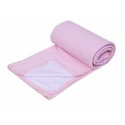 Manta Bebê Tricot Com Forro De Malha Rosa Papi