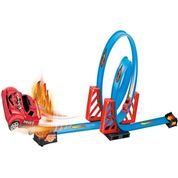 Pista De Percurso e Mini Veículo - Express Wheels - Power Track - Duplo Loop - Multikids