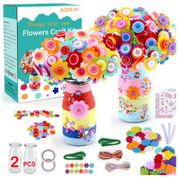 Kit Faça Você Mesmo DIY Buquê de Flores, Idade Recomendada 6 ou mais, HULASO, Vermelho