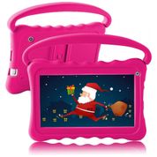 Tablet Infantil 7 Android com Controle de Pais, WiFi e Câmera Dupla, 32 GB, UJoyFeel, Rosa