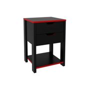 Mesa Cabeceira Gamer Me4163 C- 2 Gavetas Preto-vermelho - Tecno Mobili