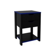 Mesa Cabeceira Gamer Me4163 C/ 2 Gavetas Preto/azul - Tecno Mobili