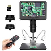 Kit Microscópio Biológico Digital 2000X HDMI com Vídeo UHD de 3 Lentes 2160P, 240V, Andonstar, Preto