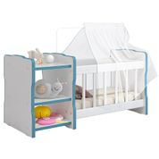 Berço Para Boneca Cristal Ursinho C02 Brinquedo Infantil Branco Azul - Lyam Decor