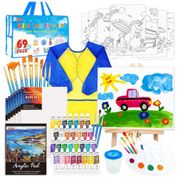 Kit de Pintura Conjunto ístico com 69 Peças, Inclui 30 Tintas, SHUTTLE ART, Azul