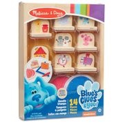 Blues Clues You Kit de Carimbos de Madeira e Bloco de Atividades, 15 Peças, MELISSA DOUG 33015, Marrom