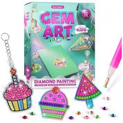 Gem Art Kit Faça Você Mesmo DIY Chaveiros com Aplique de Pedras Brilhantes, Idade Recomendada 6 ou mais, DANDARCI, Azul