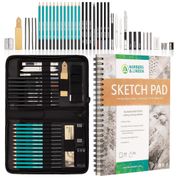 Kit Lápis de Cor Profissional com Estojo 27 peças Tintas Acrílicas, Aquarela, NORBERG LINDEN SketchingXXL, Preto