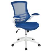 Flash Cadeira de Escritorio Ergonomica Giratoria com Encosto Medio AzulBranco