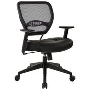 SPACE Cadeira de Escritorio Ergonomica Giratoria com Suporte Lombar e Altura Ajustaveis Preta