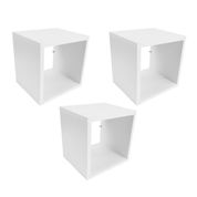 Kit 3 Nichos Decorativos Organizador Mdf Branco Quadrado M