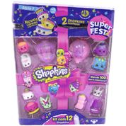 Kit Blister com 12 Shopkins Sortidos - Temas Diversos - DTC