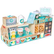 Balcão de Café Barista Infantil de Madeira com 35 Peças para Crianças Acima de 3 Anos, Melissa & Doug