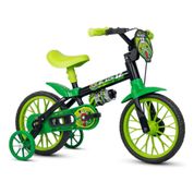 Bicicleta Infantil Aro 12 Com Rodinha Nathor Black Verde