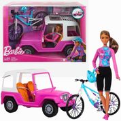 Boneca Barbie Carro Off Road C/ Bicicleta e Boneca 3+ Mattel