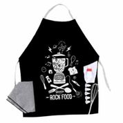 Kit Mini Chef - Rock Food - Preto - Teliê Brinquedos