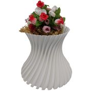 Vaso Torcido Impressão 3d Decorativo Sala 13 cm Branco