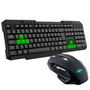 Kit Teclado e Mouse PYTHON Vivensis  - 420  PRETO/VERDE  Bivolt