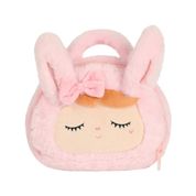 Bolsa Metoo Plush Coelha Com Laço Alça de Mão Rosa