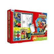 Box de Atividades - Power Players - Kit com Jogos - Cartas - Adesivos - Giz de Cera - Copag