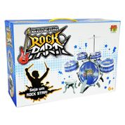 Bateria Musical Infantil Rock Party Azul DM Toys