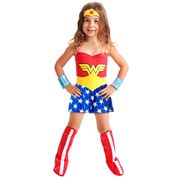 Fantasia Infantil - Mulher Maravilha Standard - Tamanho M (6 a 8 anos) - 22060 - Sulamericana