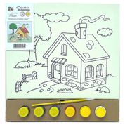 Kit Pintura Tela 25x30 cm - Casa - Kits for Kids