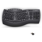 Teclado Ergonômico Sem Fio Recarregável Reduz a Tensão das Mãos com Descanso de Pulso, PERIXX 11354, Preto
