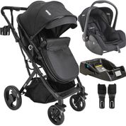 Carrinho de Bebe Kiddo Vox II com Bebe Conforto e Base Preto