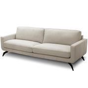 Sofá 3 Lugares Para Sala de Estar Living Industrial 210cm Trento L06 Couro Off White - Lyam Decor