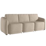 Sofá Cama para Sala de Estar 4 Lugares 336cm Montserrat K01 Linho Bege - Lyam Decor