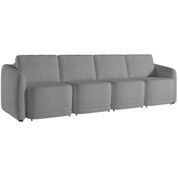 Sofá Cama para Sala de Estar 4 Lugares 316cm Montserrat K01 Bouclê Cinza - Lyam Decor
