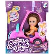 Carro Mini Sparkles Roxo E Boneca Morena - DTC 4806